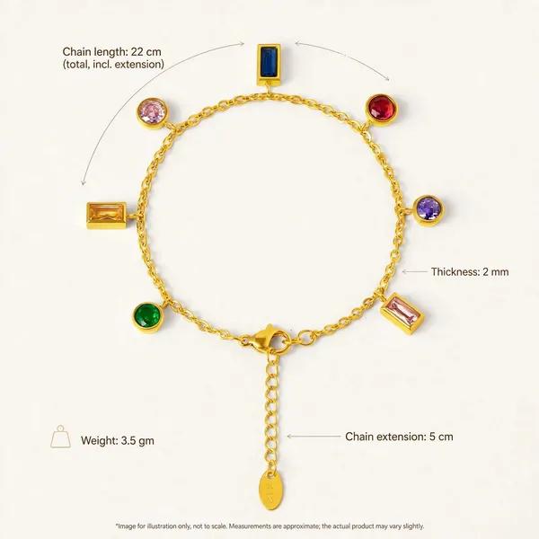 Angular_Bloom_Gold_Geometric_Cz_Charm_Bracelet_Default_Title