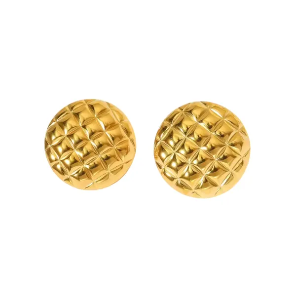 Golden_Grain_Textured_Round_Stud_Earrings_Default_Title