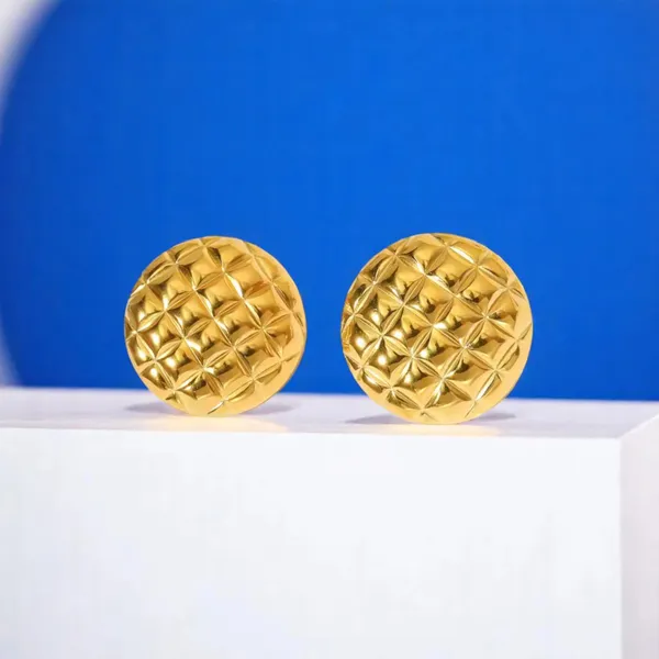 Golden_Grain_Textured_Round_Stud_Earrings_Default_Title