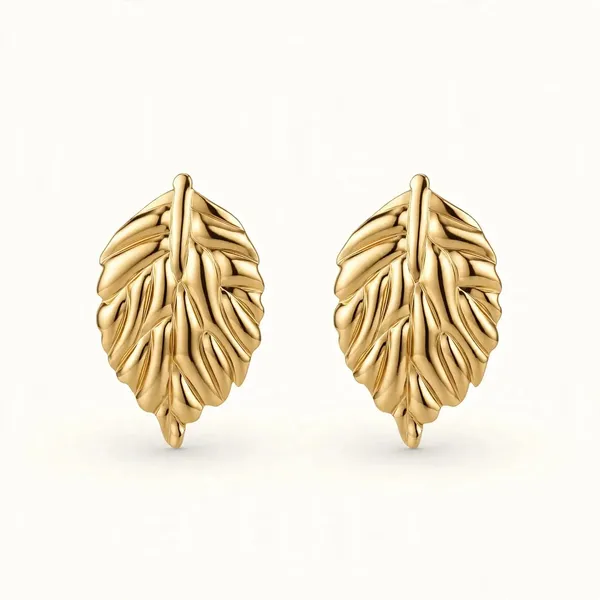 Golden_Poise_Leaf_Motif_Stud_Earrings_Default_Title
