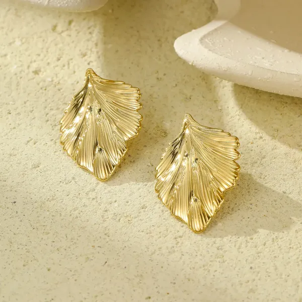 Golden_Whim_Vintage_Leaf_Stud_Earrings_Default_Title