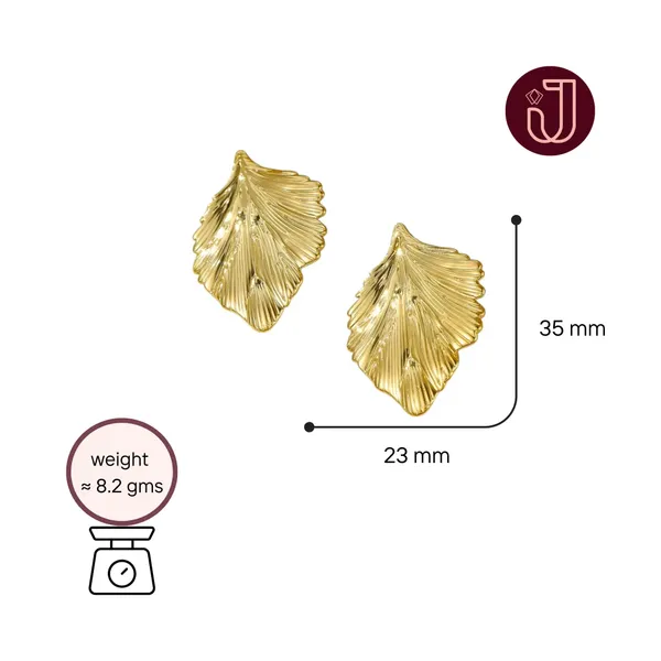 Golden_Whim_Vintage_Leaf_Stud_Earrings_Default_Title