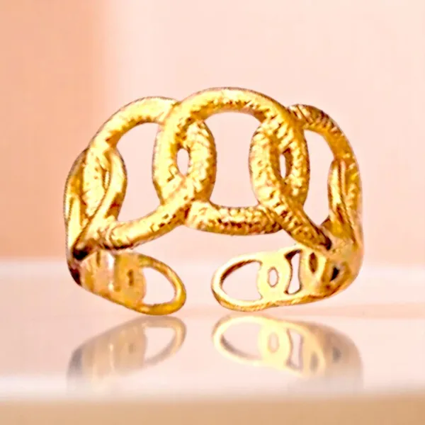 Golden_Orbit_Criss_Cross_Circles_Adjustable_Ring_Default_Title