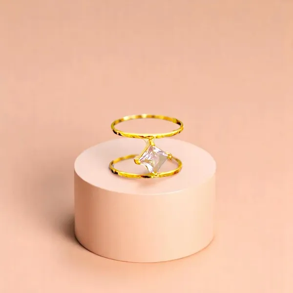 Golden_Frost_Diamond_Cluster_Adjustable_Double_Ring_Default_Title