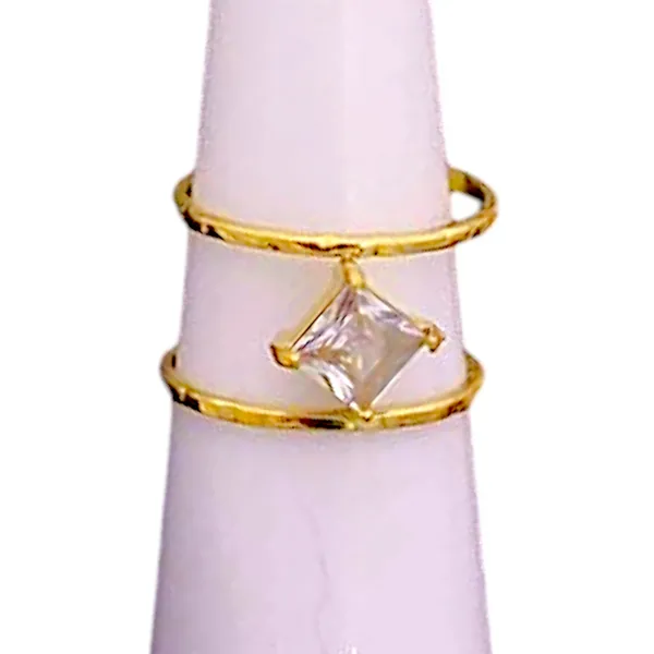 Golden_Frost_Diamond_Cluster_Adjustable_Double_Ring_Default_Title