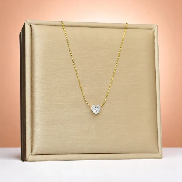 Golden_Nova_Cz_Accent_Gold_Necklace_Default_Title
