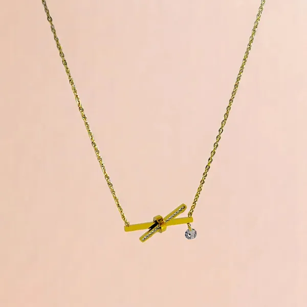 Twist_Luxe_Cubic_Zirconia_X_Pendant_Gold_Necklace_Default_Title