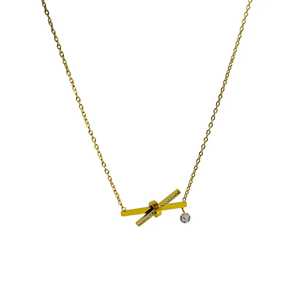 Twist_Luxe_Cubic_Zirconia_X_Pendant_Gold_Necklace_Default_Title