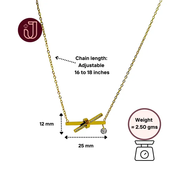 Twist_Luxe_Cubic_Zirconia_X_Pendant_Gold_Necklace_Default_Title