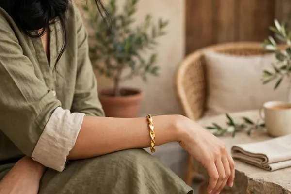 Golden_Flow_Twist_Wave_Gold_Bracelet_Default_Title