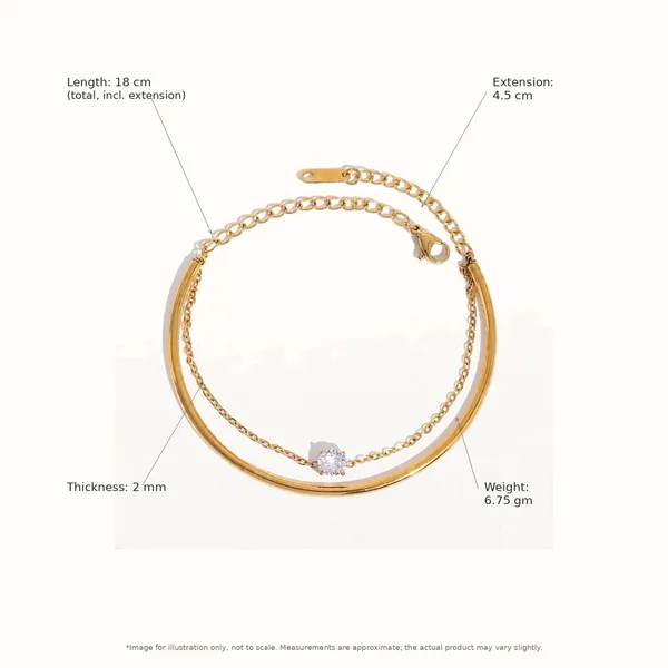 Duo_Gleam_Double_Layer_White_Zirconia_Gold_Bracelet_Default_Title