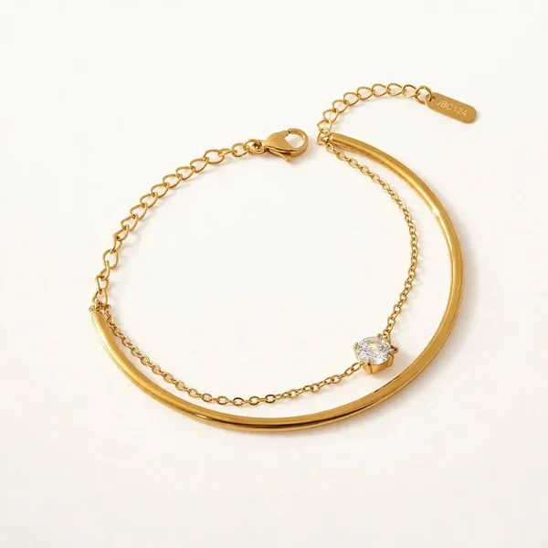 Duo_Gleam_Double_Layer_White_Zirconia_Gold_Bracelet_Default_Title