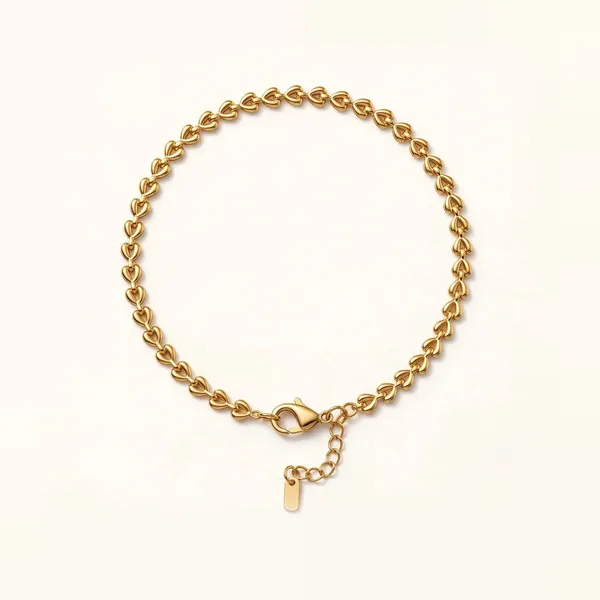 Golden_Heart_Heart_Design_Gold_Chain_Bracelet_Default_Title
