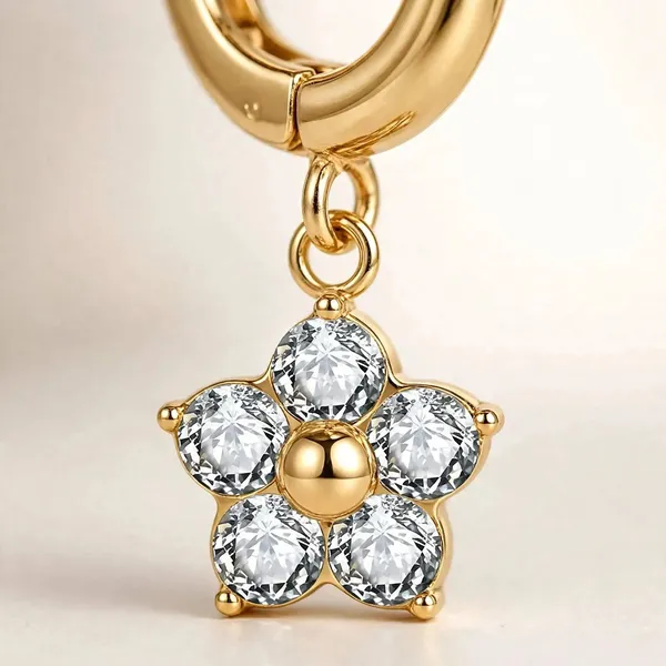 Petal_Bloom_Zircon_Flower_Pendant_Gold_Huggie_Earrings_Pink