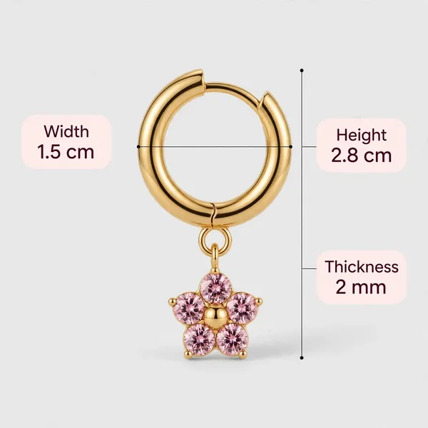 Petal_Bloom_Zircon_Flower_Pendant_Gold_Huggie_Earrings_Pink