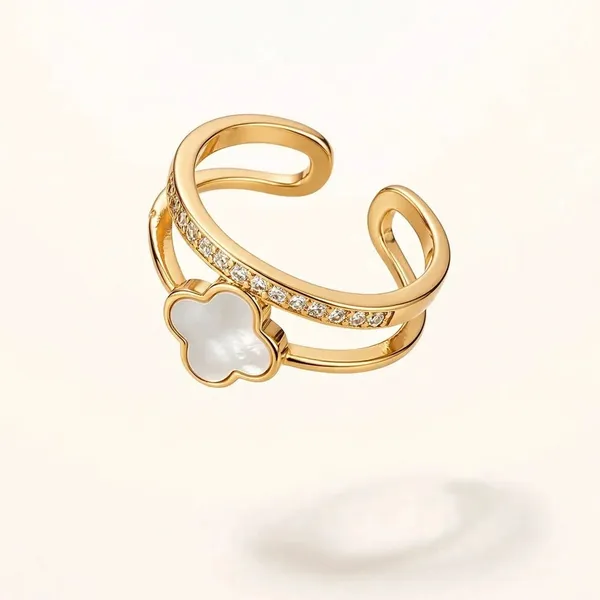 Clover_Charm_Gold_Clover_Adjustable_Cuff_Ring_White