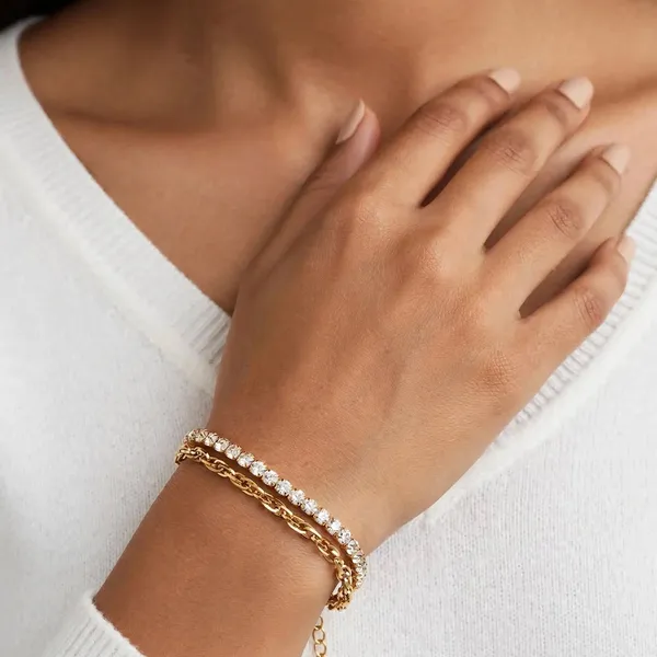 Twin_Sparkle_Gold_Double_Layer_Rhinestone_Bracelet_Default_Title