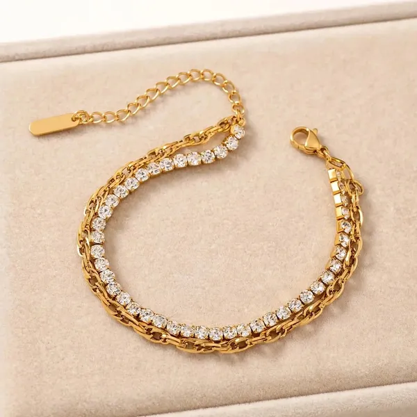 Twin_Sparkle_Gold_Double_Layer_Rhinestone_Bracelet_Default_Title