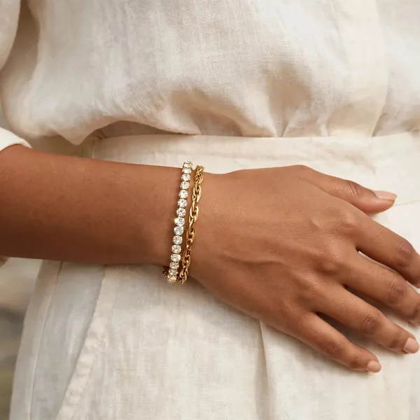 Twin_Sparkle_Gold_Double_Layer_Rhinestone_Bracelet_Default_Title