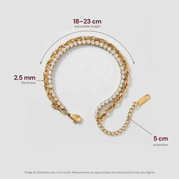 Twin_Sparkle_Gold_Double_Layer_Rhinestone_Bracelet_Default_Title