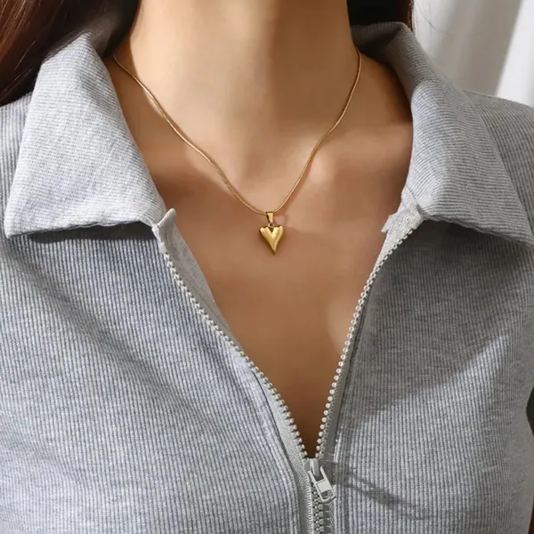 Golden_Heart_Set_Gold_Pendant_Necklace_Stud_Earrings_Default_Title