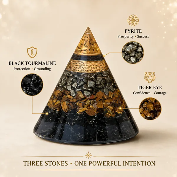 Triple_Protection_Orgone_Pyramid_Black_Tourmaline_Tiger_Eye_Pyrite_Crystal_Chips_Default_Title