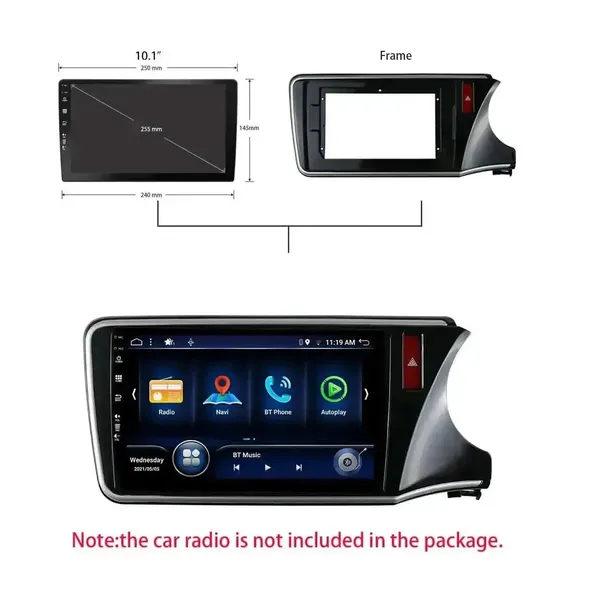 Honda_Idtec_10_Inch_Android_Dashboard_Frame_With_Coupler_Gloss_Black_Shockproof_Uv_Coated_Without_Reverse_Camera_Activator_Only_Power_Coupler