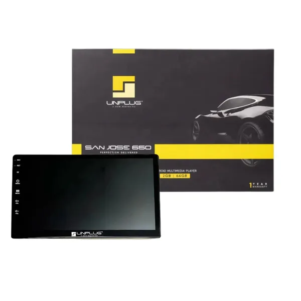 Unplug_San_Jose_660_Android_Car_Stereo_Qled_Ips_Display_2gb_Ram_64gb_Rom_Apple_Carplay_Android_Auto_Universal_Unplug_Ahd_Reverse_Camera_Free_Along_With_This_Product