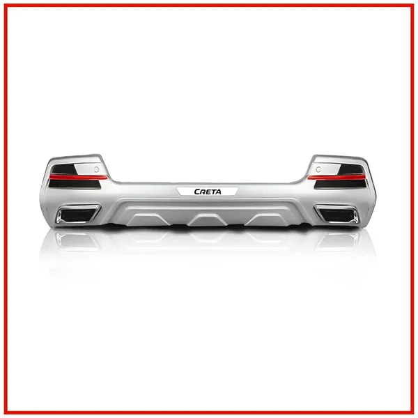 Abs_Hyundai_Creta_2024_Front_And_Rear_Bumper_Guards_Silver_Black_And_Red