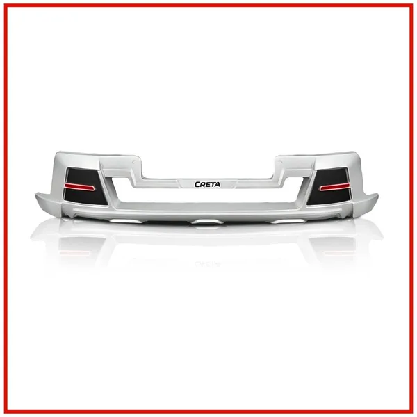 Abs_Hyundai_Creta_2024_Front_And_Rear_Bumper_Guards_Silver_Black_And_Red