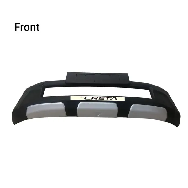 Abs_Hyundai_Creta_2024_Front_And_Rear_Bumper_Guards_Silver_And_Black