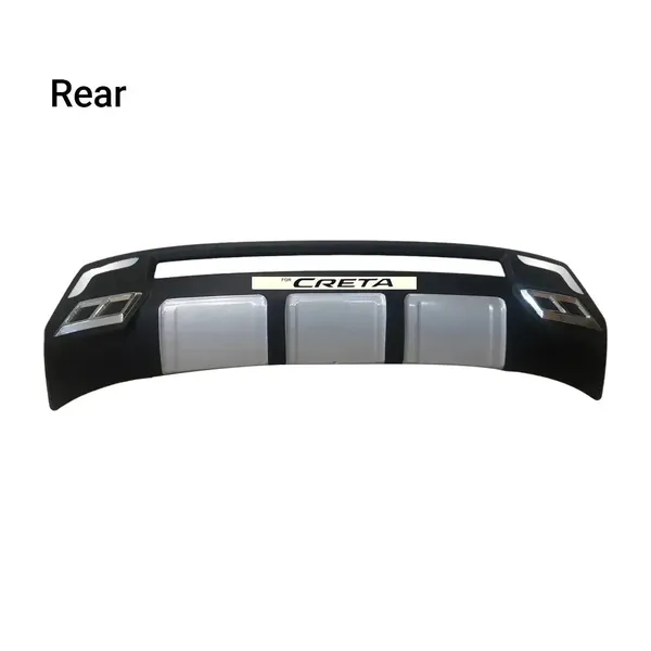 Abs_Hyundai_Creta_2024_Front_And_Rear_Bumper_Guards_Silver_And_Black