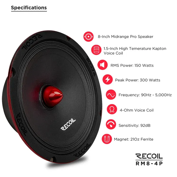 Recoil_Rm8_4p_8_Inch_Pro_Midrange_Speaker_Red_Storm_Series_Universal_Default_Title