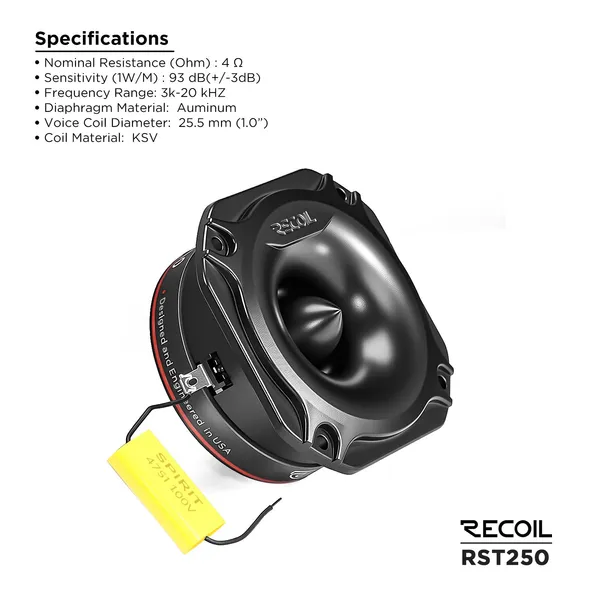Recoil_Rst250_Bullet_Super_Tweeter_Shallow_Horn_1_Inch_Voice_Coil_Universal_Default_Title