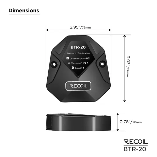 Recoil_Btr_20_Waterproof_Bluetooth_Receiver_Ipx7_Rca_Outputs_Default_Title