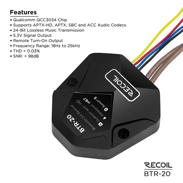 Recoil_Btr_20_Waterproof_Bluetooth_Receiver_Ipx7_Rca_Outputs_Default_Title