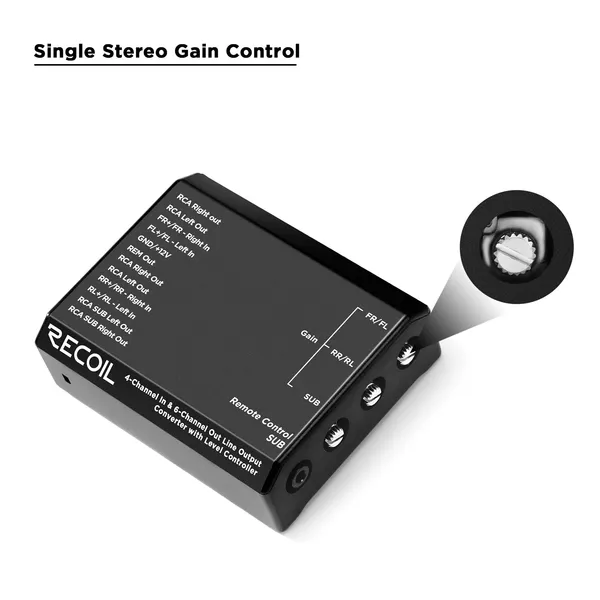 Recoil_Rloc46_Lc_4_Channel_Adjustable_High_To_Low_Level_Converter_Loc_With_6_Rca_Outputs_Universal_Default_Title