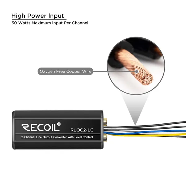 Recoil_Rloc2_Lc_2_Channel_Speaker_To_Rca_Adjustable_Line_Output_Converter_With_Bass_Level_Controller_Universal_Default_Title