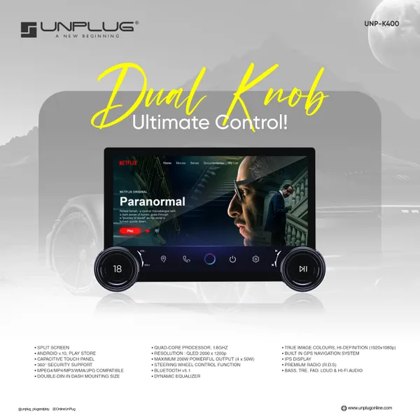 Unplug_Unp_K400_11_5_Inch_Diamond_2k_Android_Car_Stereo_4gb_64gb_With_Dsp_Dual_Knob_Universal_Default_Title