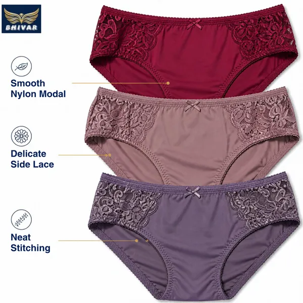 Multicolor_Nylon_Modal_Panties_For_Women_Pack_Of_3