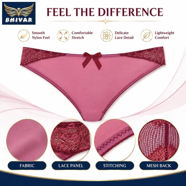 Peach_&_Wine_Nylon_Lacy_Panties_For_Women_Pack_Of_2