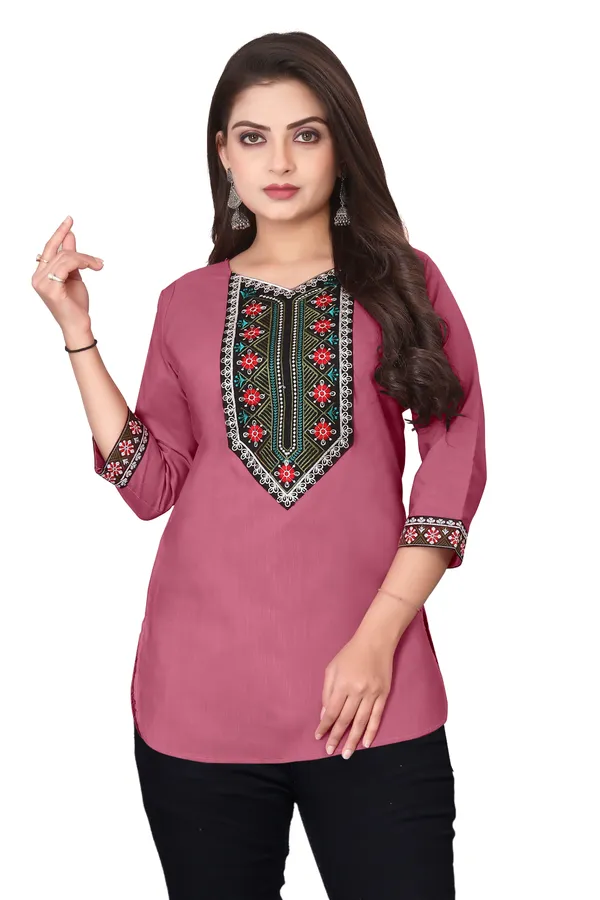 Pink_Embroidered_Straight_Kurti_for_Women