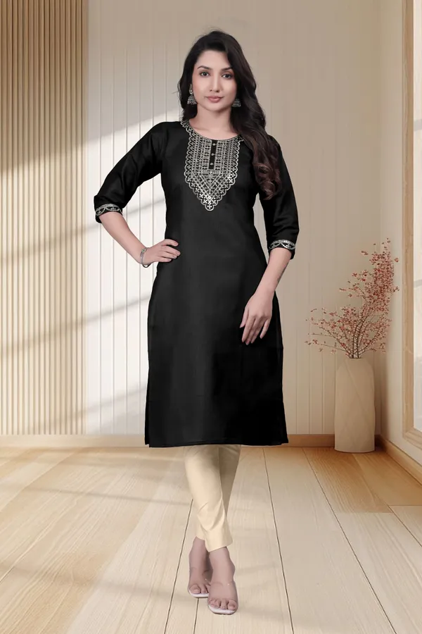 Black_Straight_Embroidered_Kurta_Set_for_Women