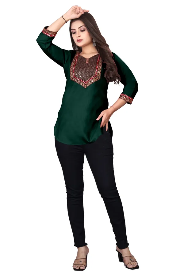Green_Embroidered_Straight_Kurti_for_Women