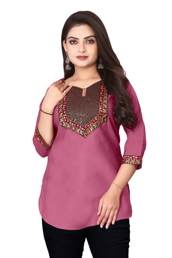 Mauve_Embroidered_Straight_Kurti_for_Women