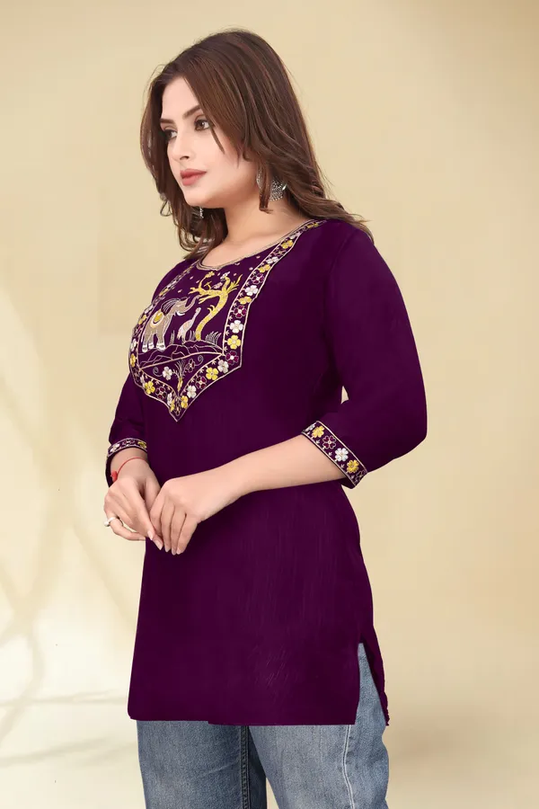 Purple_Embroidered_Straight_Kurti_for_Women