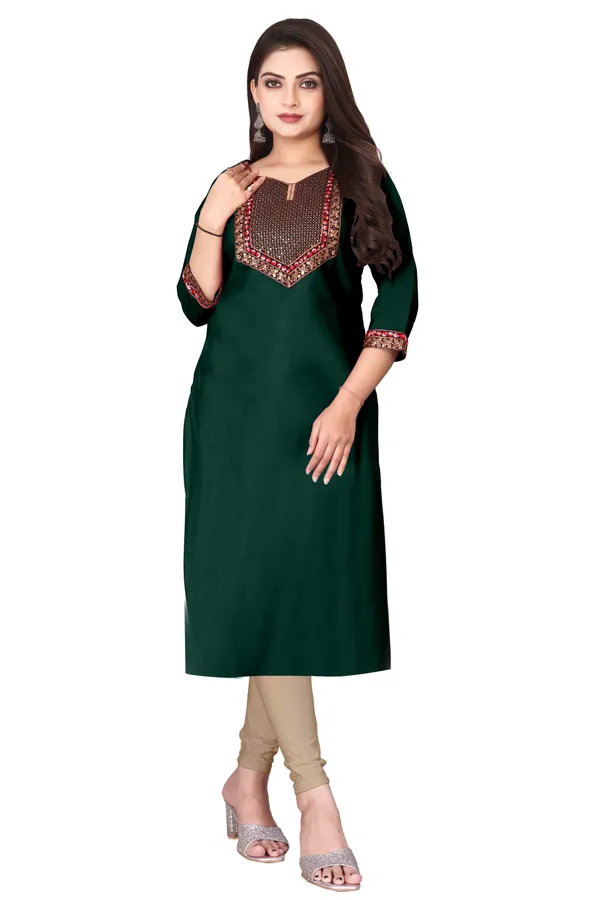 Green_Embroidered_Straight_Kurta_Set_For_Women