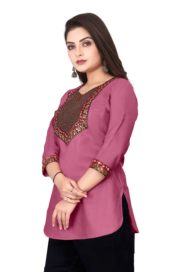 Mauve_Embroidered_Straight_Kurti_for_Women