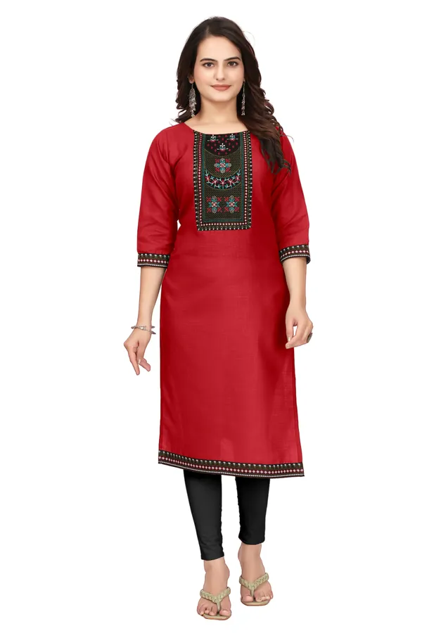 Red_Embroidered_Straight_Kurta_for_Women