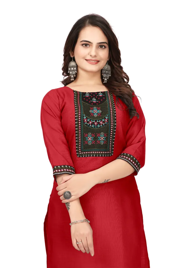 Red_Embroidered_Straight_Kurta_for_Women